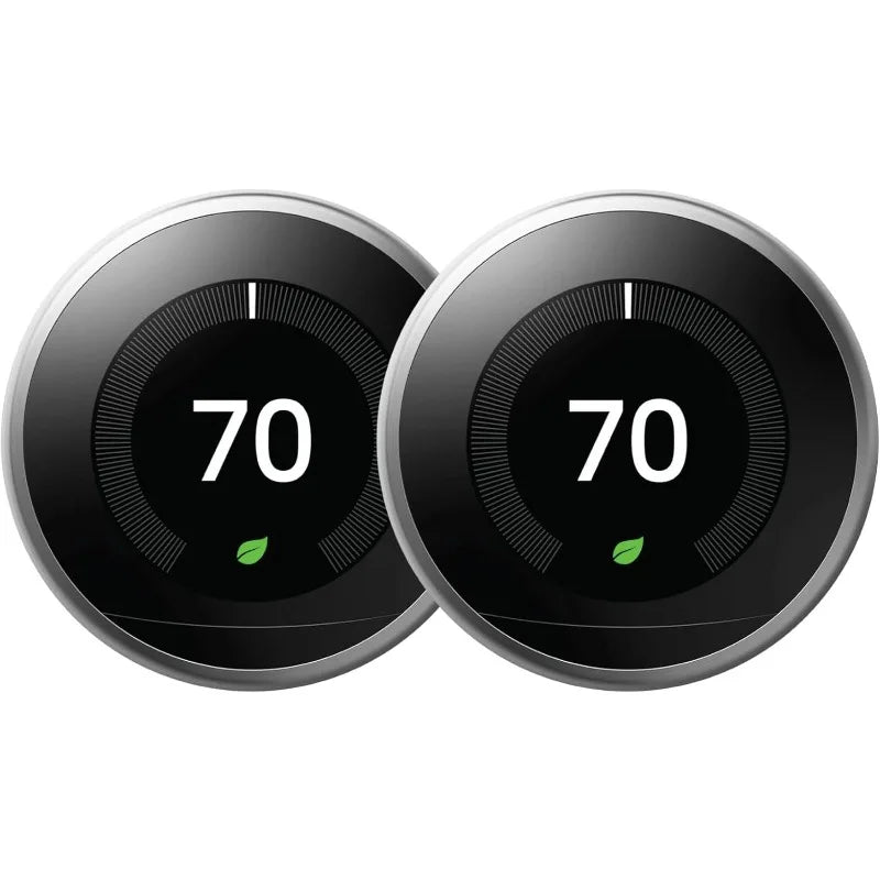 Nest Learning Thermostat Stainless Steel Gen T3007ES 2 Pack