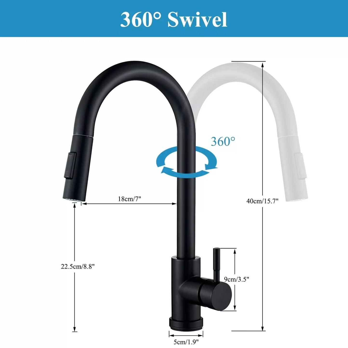 MyQualife Pull Out Sensor Kitchen Faucet With Touch Control