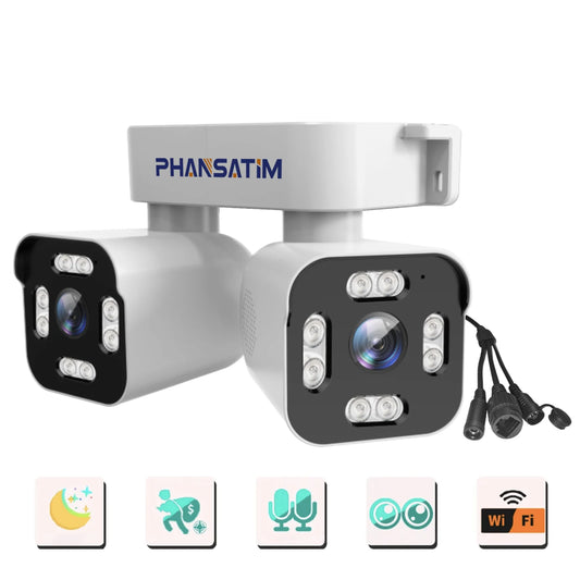 PHANSAT Dual Lens PTZ Security Camera With Motion Detection