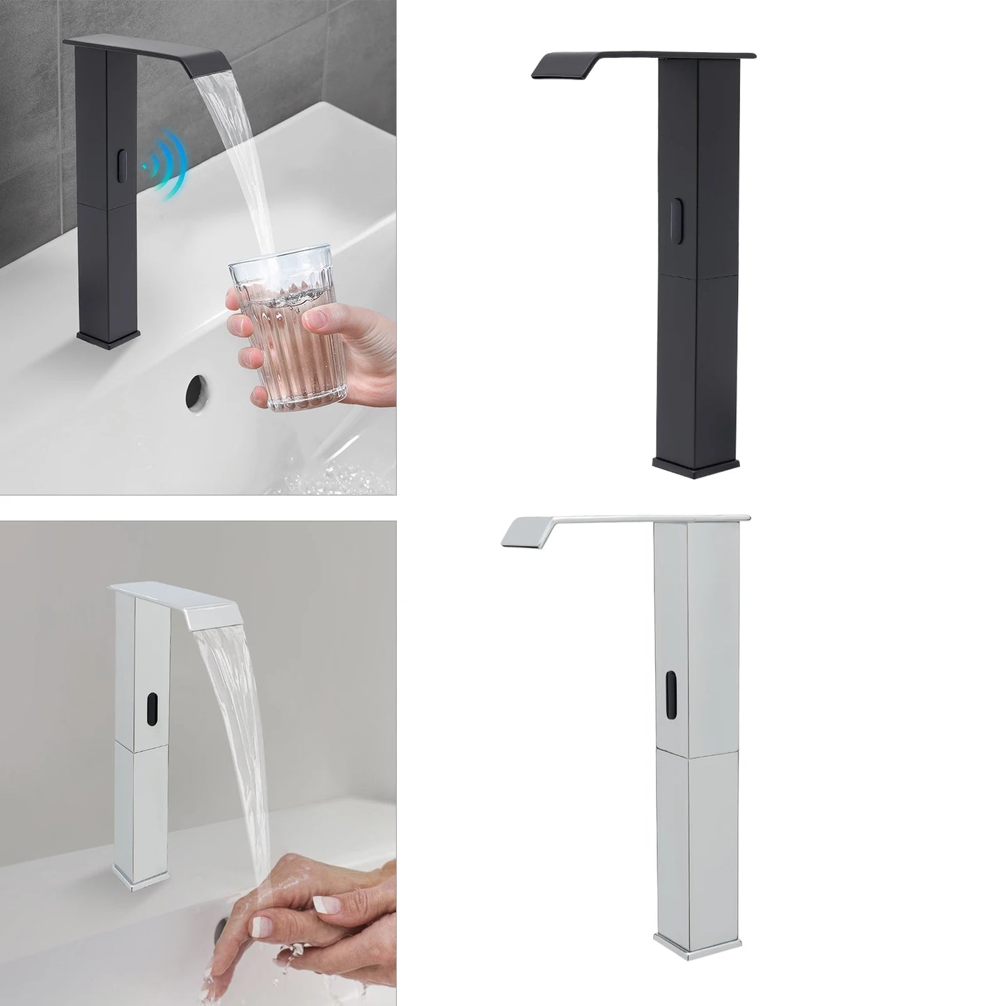 Hign-concerned Touchless Faucet With Waterfall Spout Temp