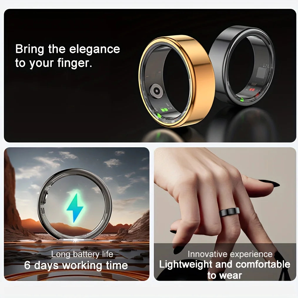 Smart Ring Wireless Step Counter Sports Stainless Steel