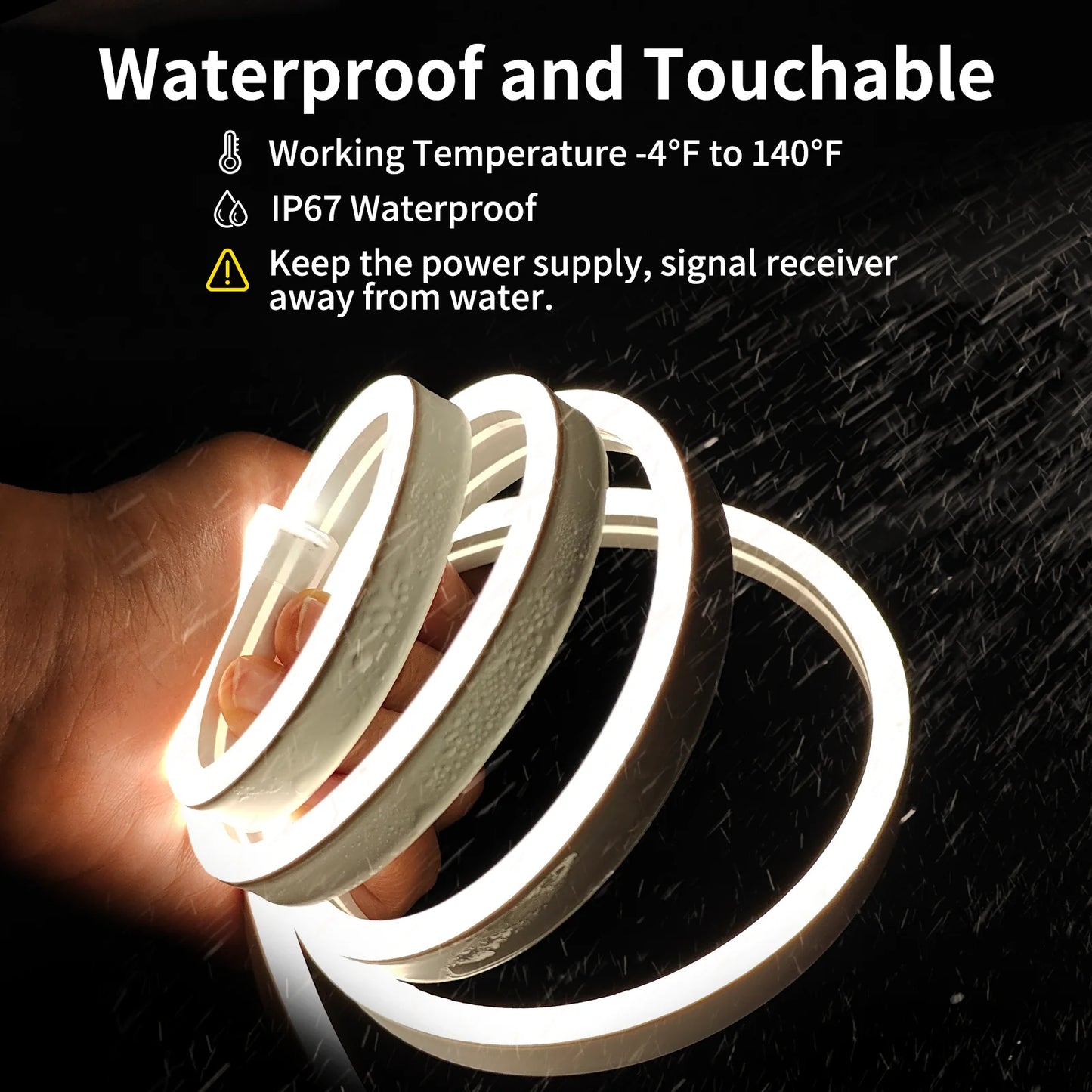 Neon LED Strip Lights 24V Dimmable Remote IP67 Waterproof