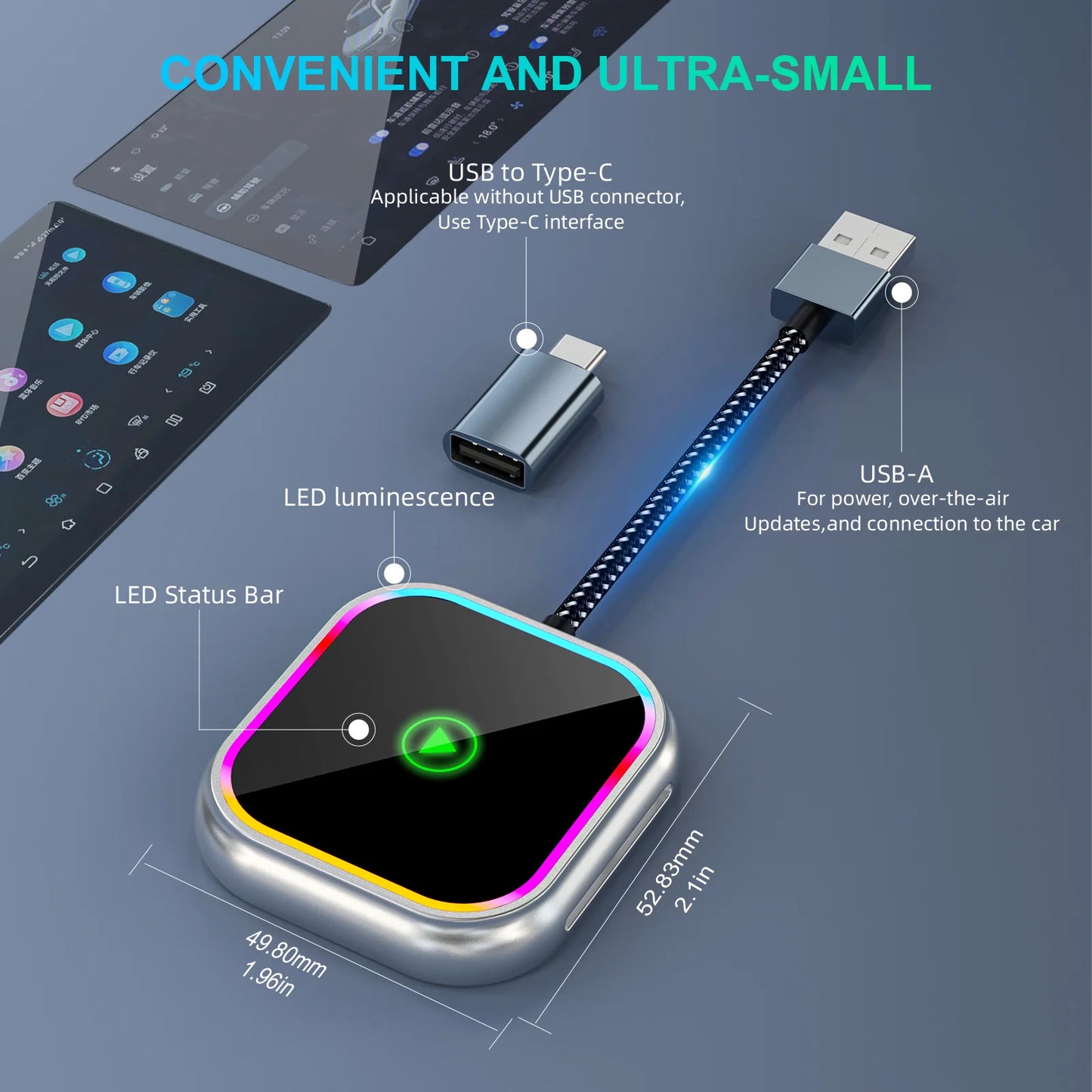 IPhone Wireless CarPlay Adapter Plug and Play Android Auto