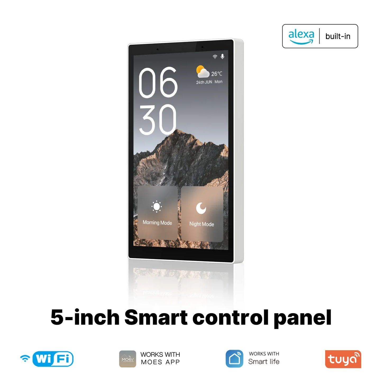 MOES Tuya Wifi 5 Inch Touch Screen Main Panel Alexa ZigBee