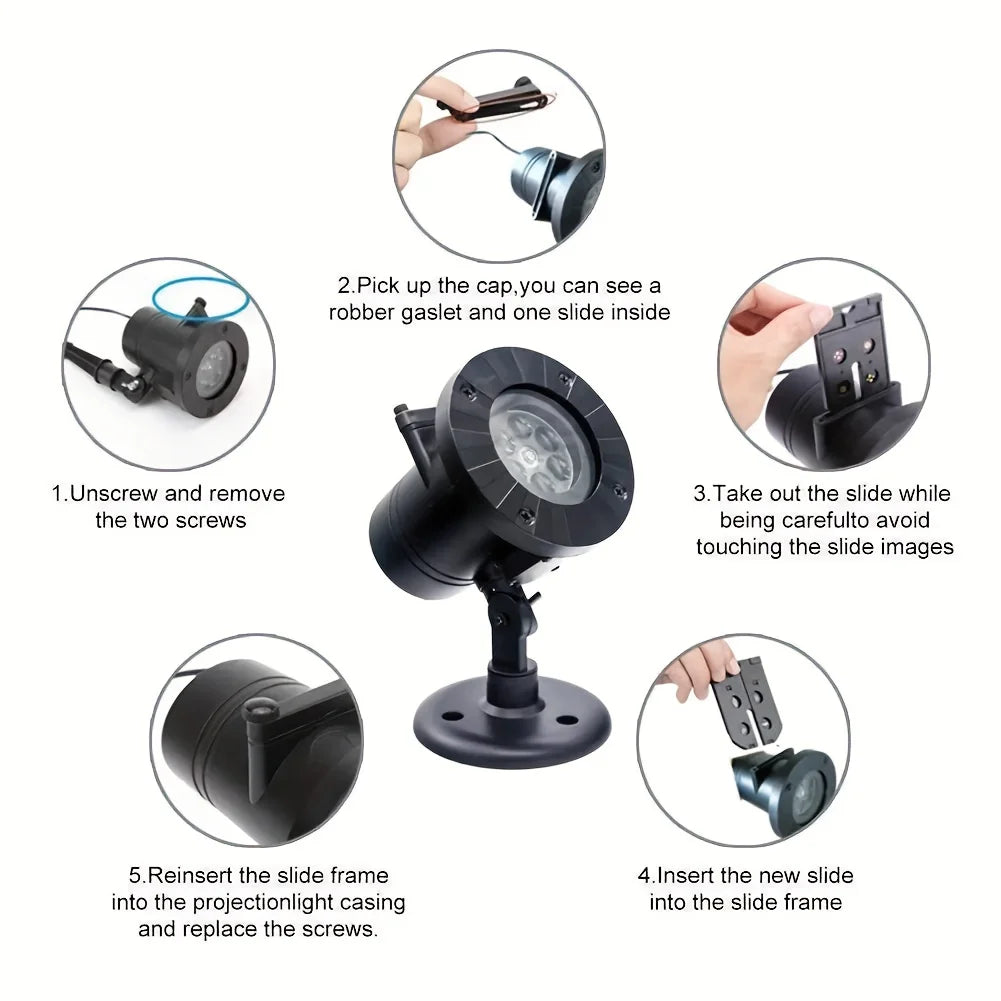 High-concerned Snowflake Laser Projector Light Landscape Christmas Decor