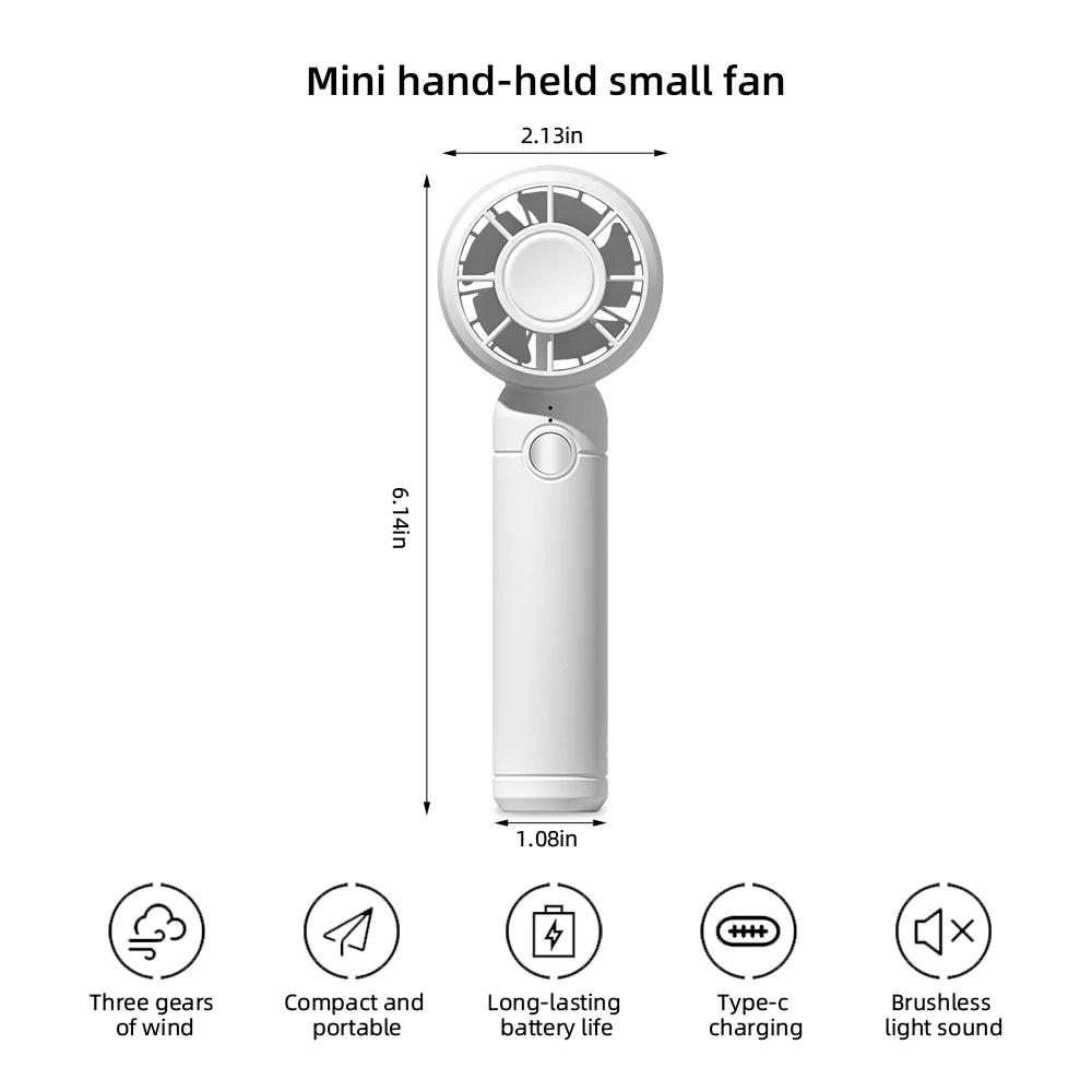 OIMG USB Rechargeable Handheld Electric Cooling Fan