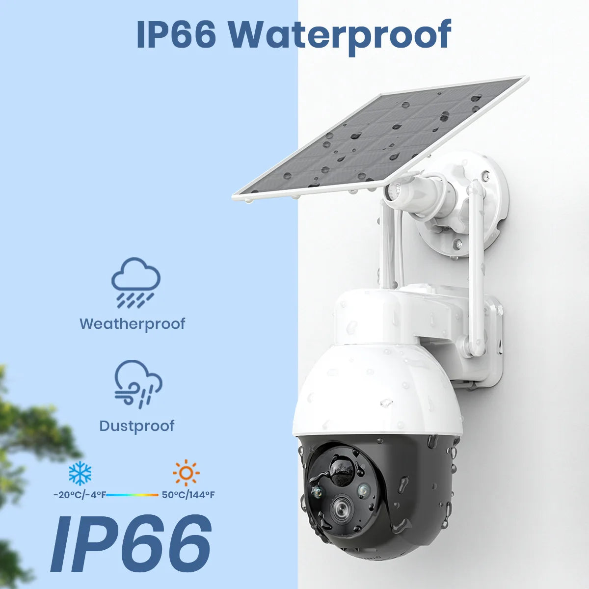 AOSU PTZ Solar Camera 3MP Wireless 2 4G WiFi CCTV AI