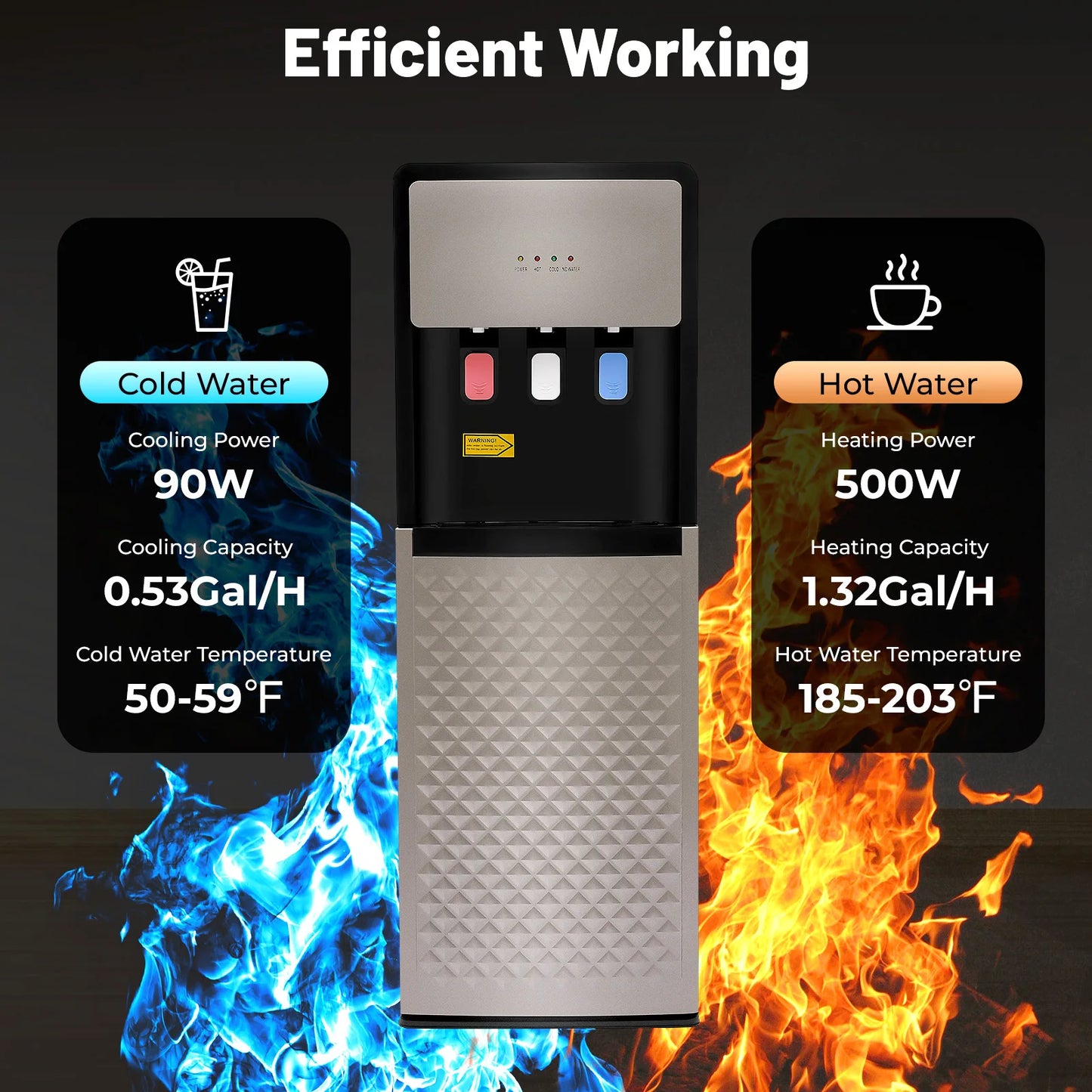 High-Concerned Chemical Bottom Load Water Dispenser Hot Cold 3 Modes