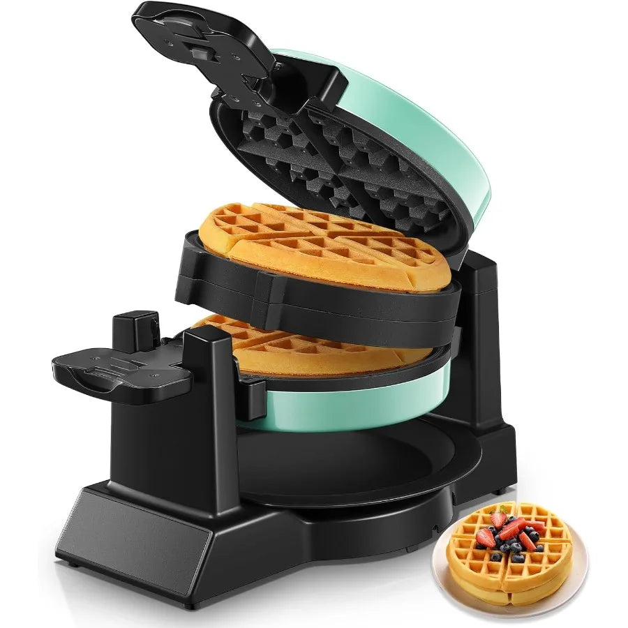 MDNG 1400W Double Belgian Waffle Maker With 180 Flip Function