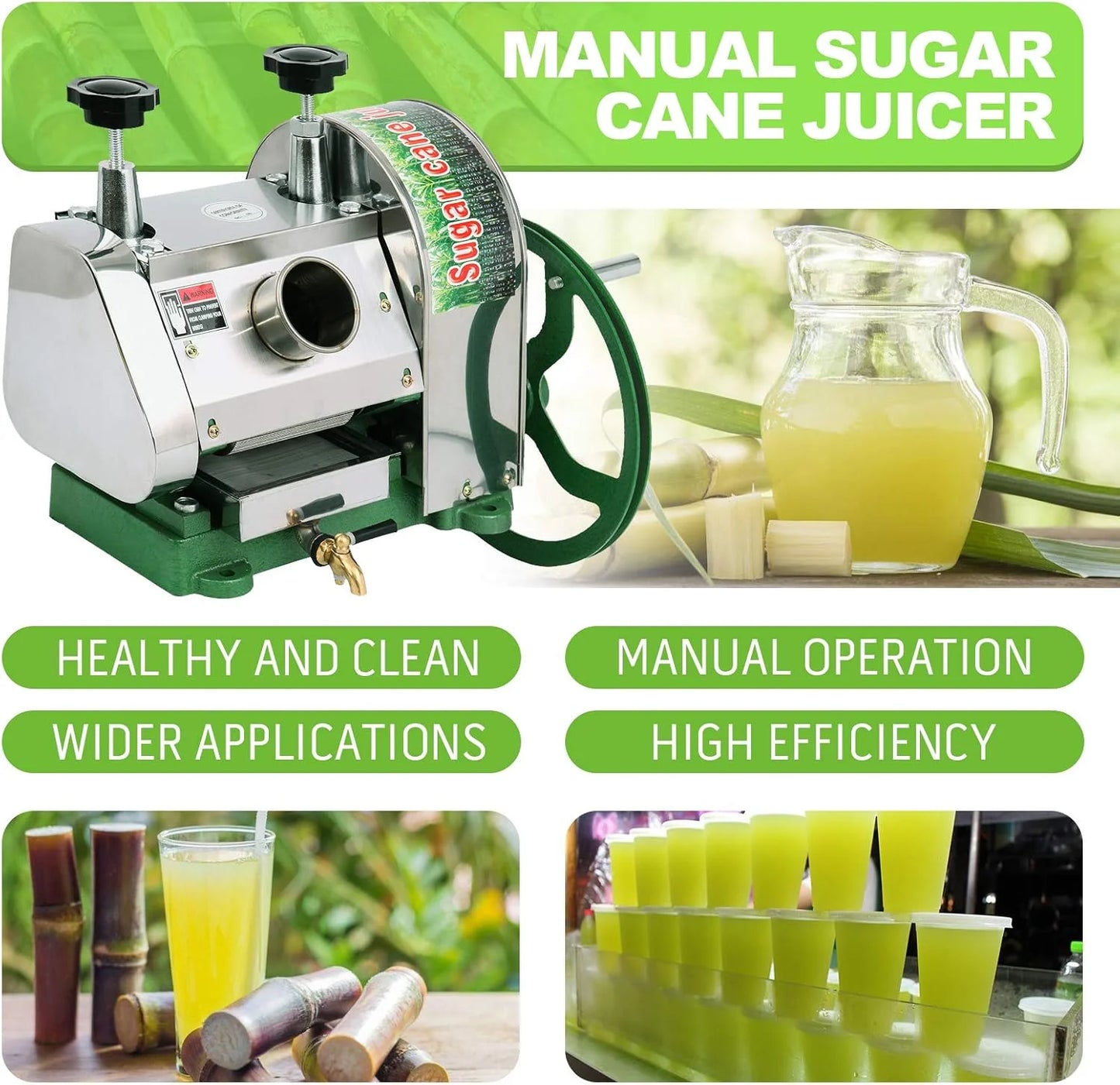 Manual Sugar Cane Juicer Machine Stainless Steel Juice Press