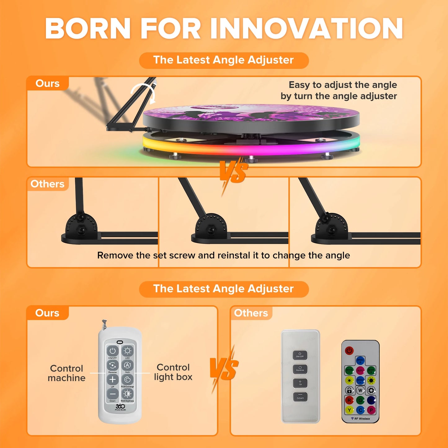 360 Photo Booth Flight Case RGB Ring Light App Remote