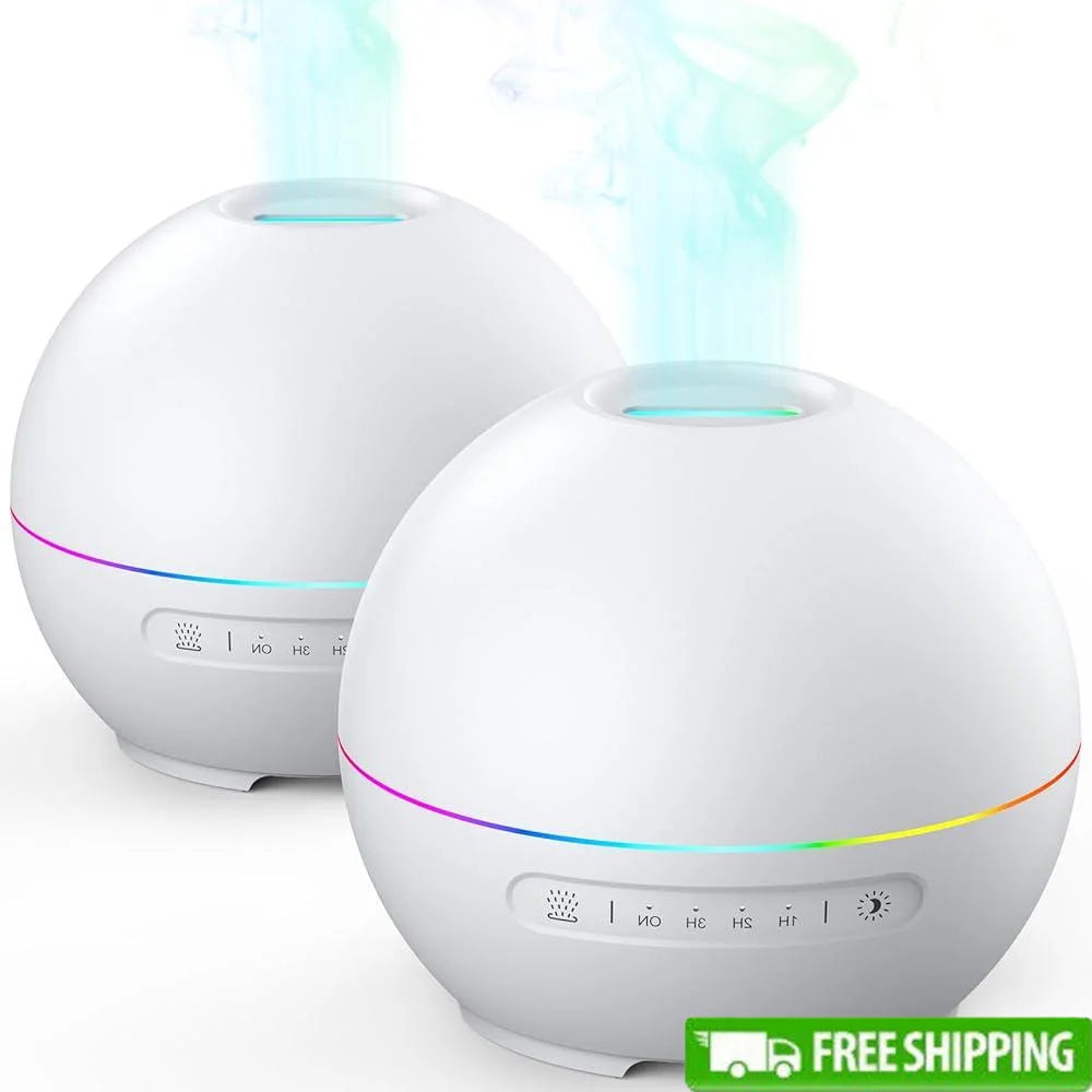 2 Pack Essential Oil Diffuser Aromatherapy Humidifier 10H