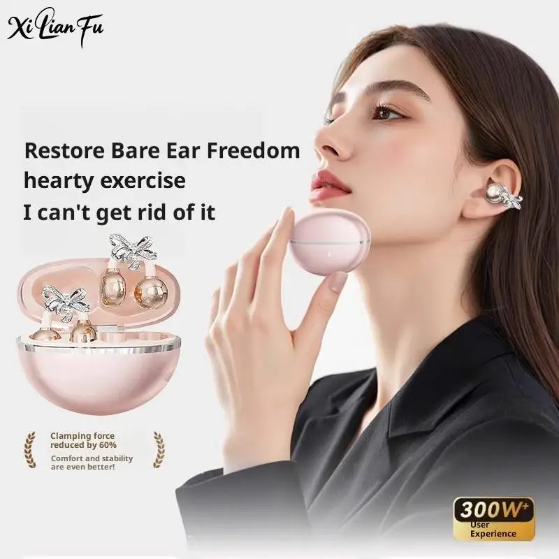 Grwibueo Wireless Bluetooth Open Ear Clips With Detachable Earrings