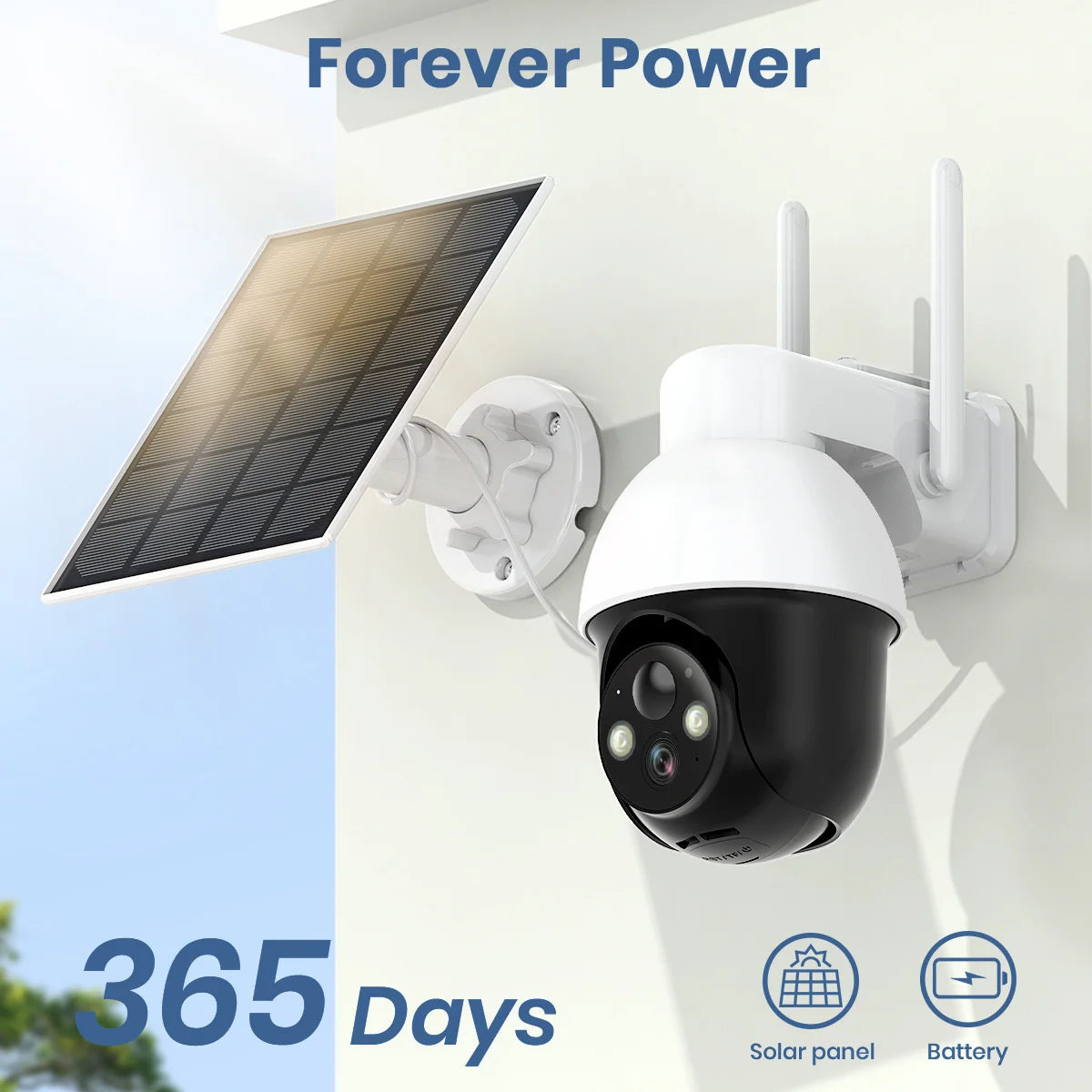 AOSU PTZ Solar Camera 3MP Wireless 2 4G WiFi CCTV AI