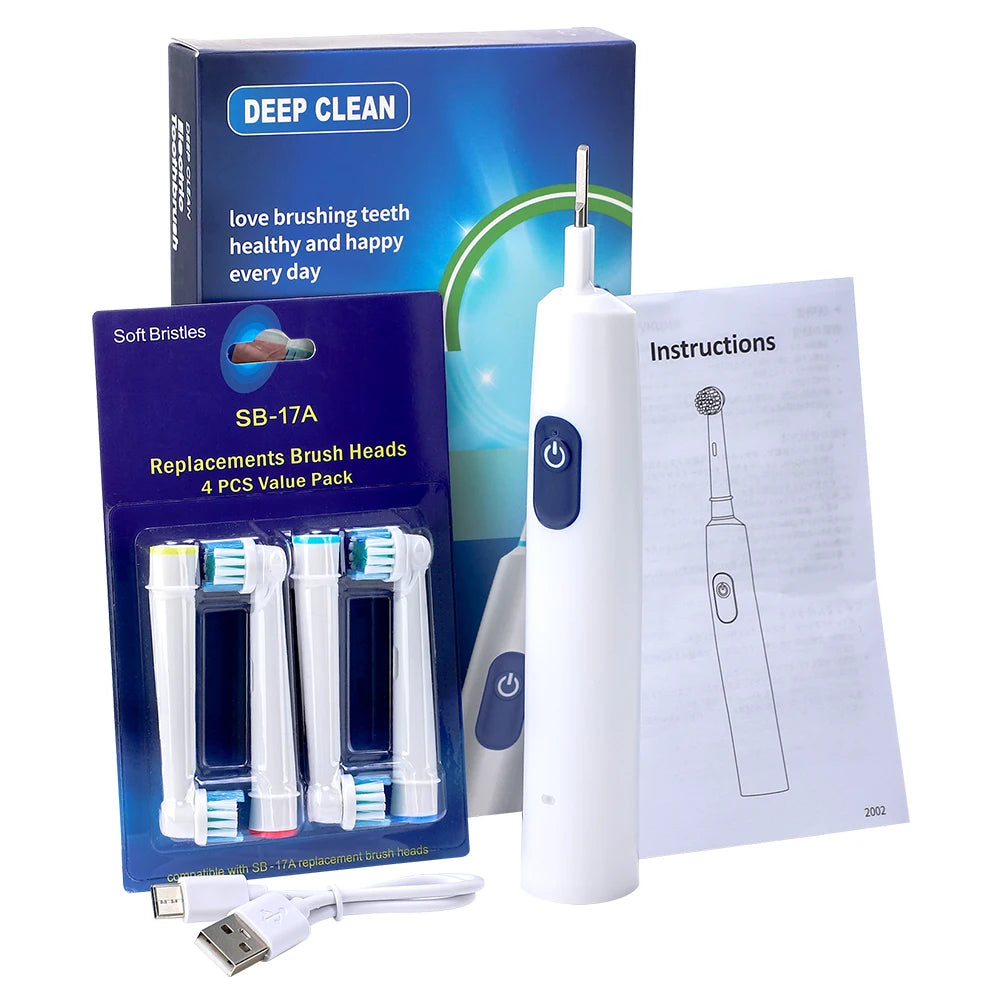 AFDEAL Smart Rotating Electric Toothbrush With 4 Heads