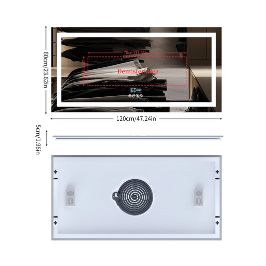 LUVODI RGB Backlight Bathroom Mirror With Bluetooth Speaker