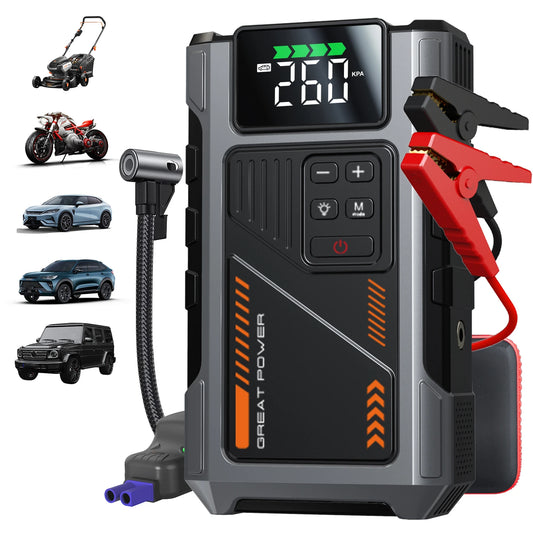 Geeneu Portable Jump Starter With Air Compressor 3000A Peak