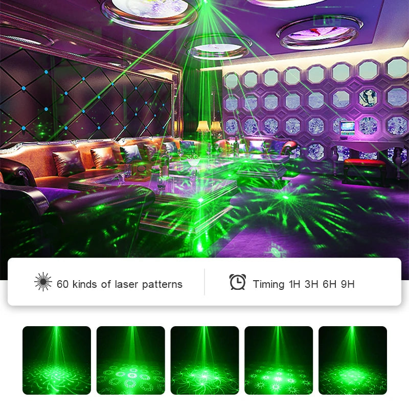 USB Laser Party Light Mini 60 Patterns Projector