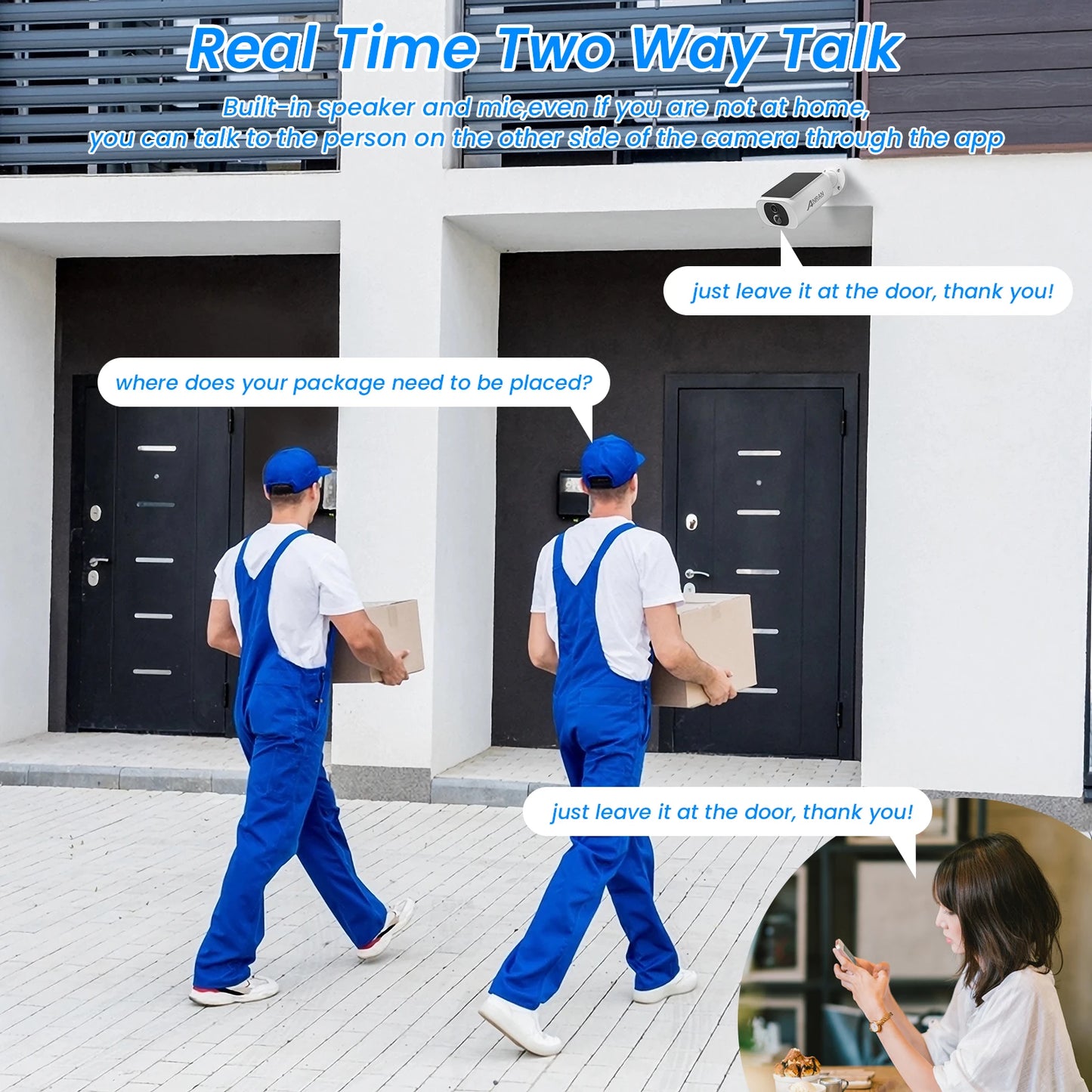 ANRAN Outdoor Wireless Camera 2.4GHz 3MP Solar Floodlight