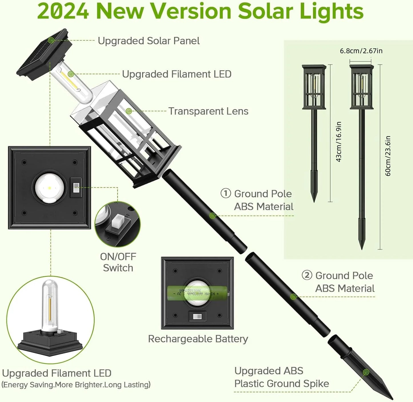 KPSTEK Solar Pathway Lights 2 6 8 Pack for Outdoors