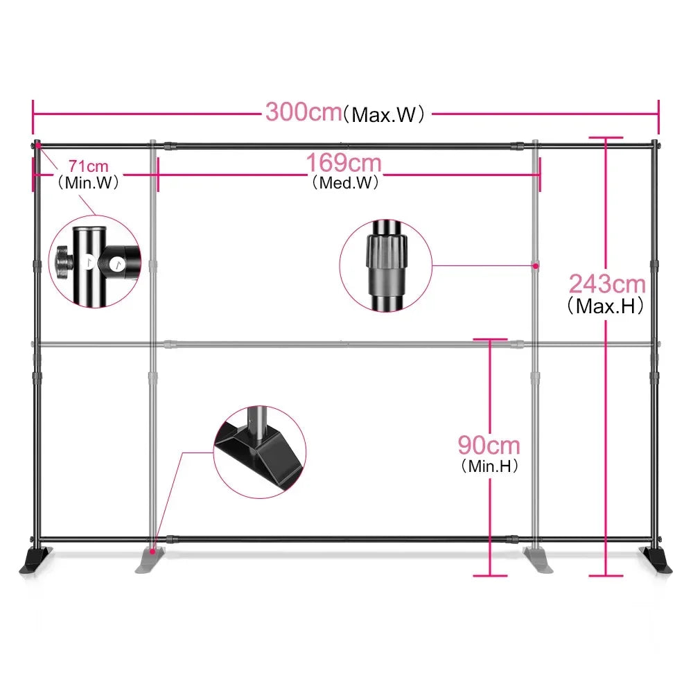 SH Double Crossbar Backdrop Stand Frame For Photography