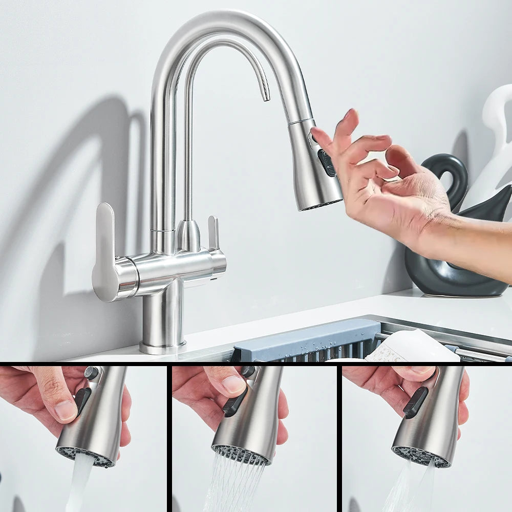Teck Gadget Sensor Touch Kitchen Faucet With Pull Out Spout