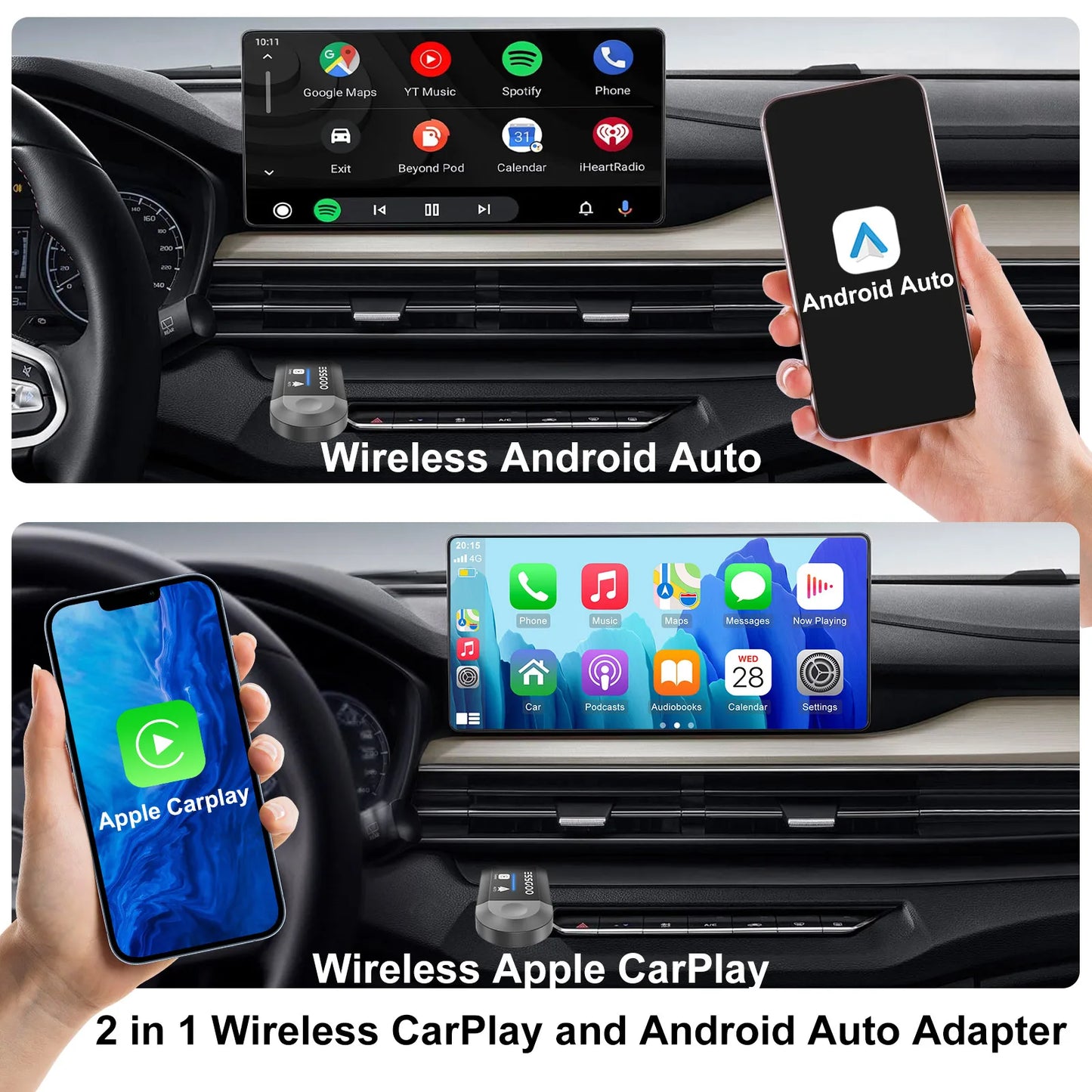ESSGOO Wireless CarPlay Android Auto Universal Dongle