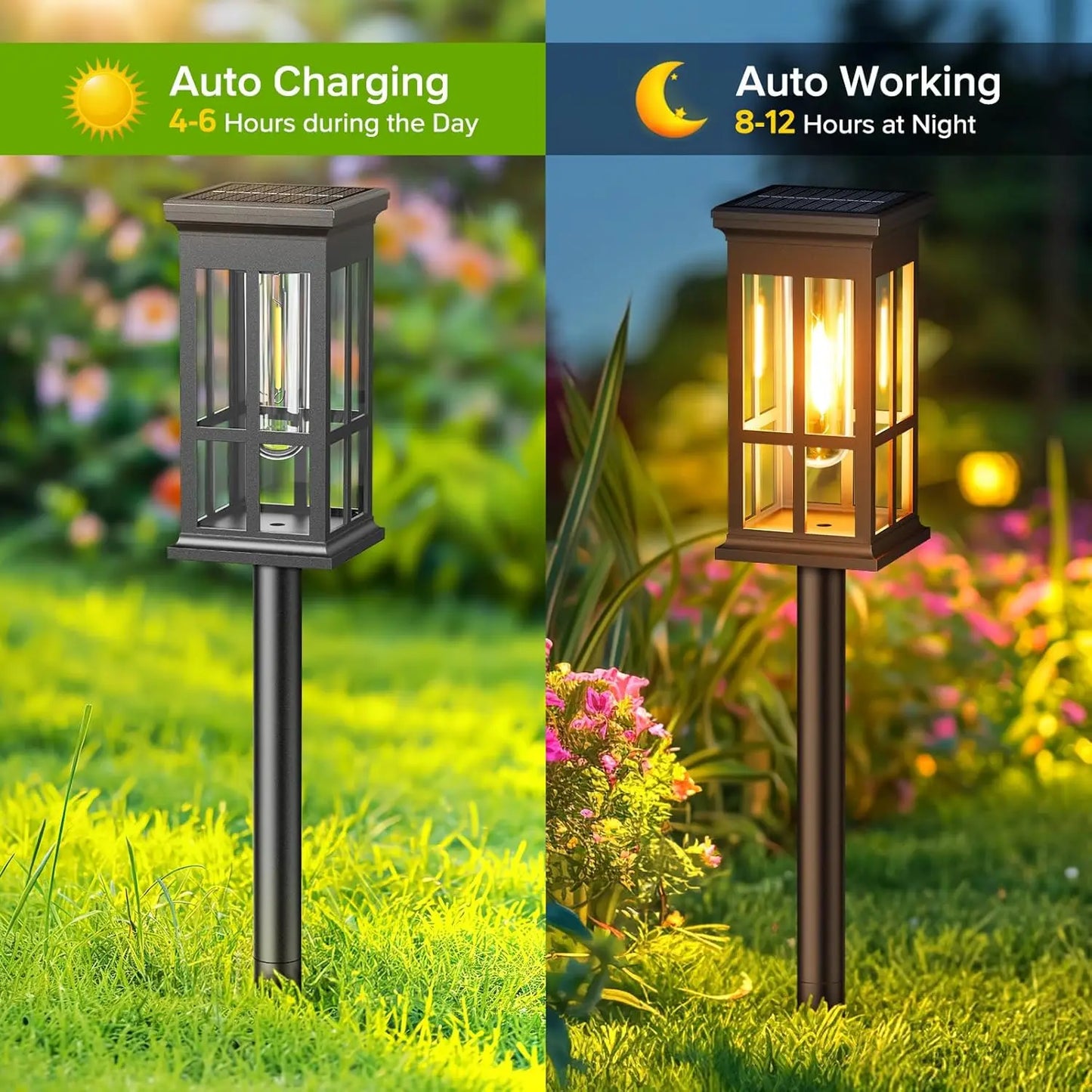 KPSTEK Solar Pathway Lights 2 6 8 Pack for Outdoors