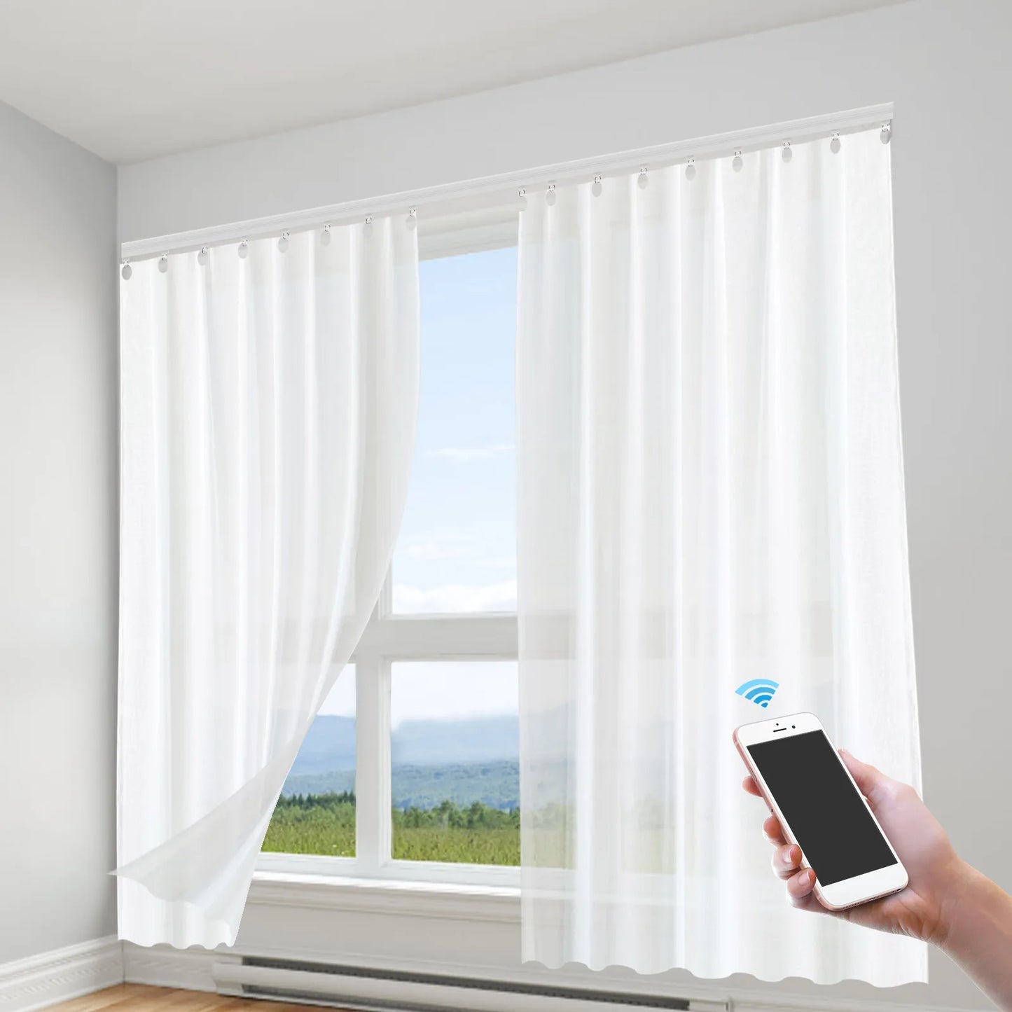 Motorized Curtain Rail With Remote And App Control Alexa