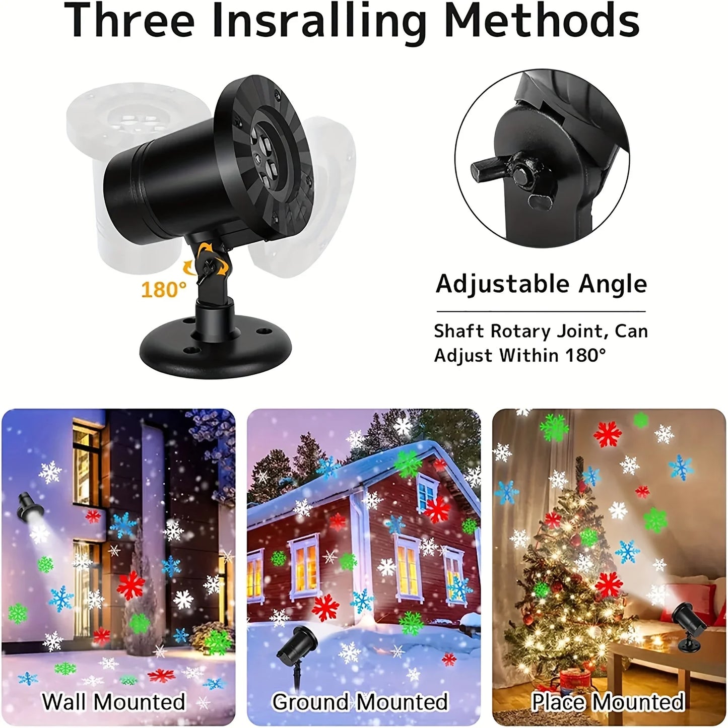 High-concerned Snowflake Laser Projector Light Landscape Christmas Decor