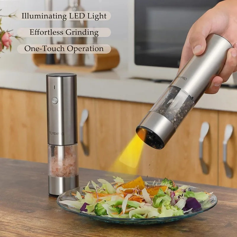 Hign-Concerned Salt Pepper Grinder Set USB Rechargeable