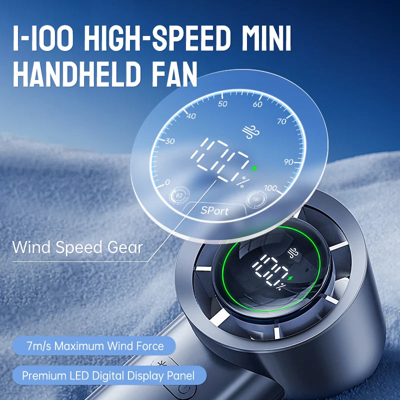 Muxnw Mini Turbo Jet Fan Portable Handheld Personal Cooling