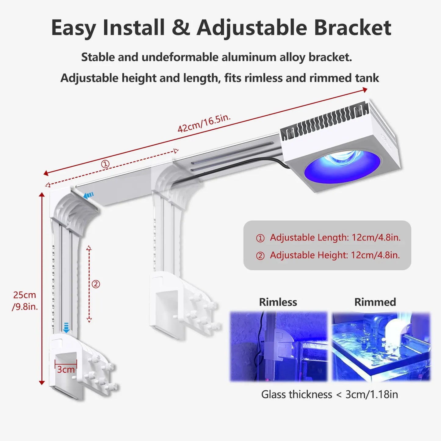 PopBloom WiFi Aquarium LED Full Spectrum Saltwater Reef Tank