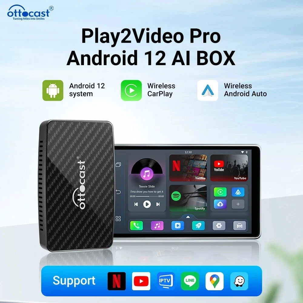 OTTOCAST Play2 Wireless CarPlay Adapter Android Auto