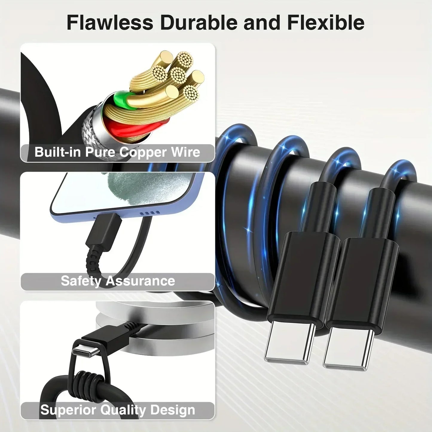 2Pack 45W Samsung Fast Charger With Type C Cable 6ft S24