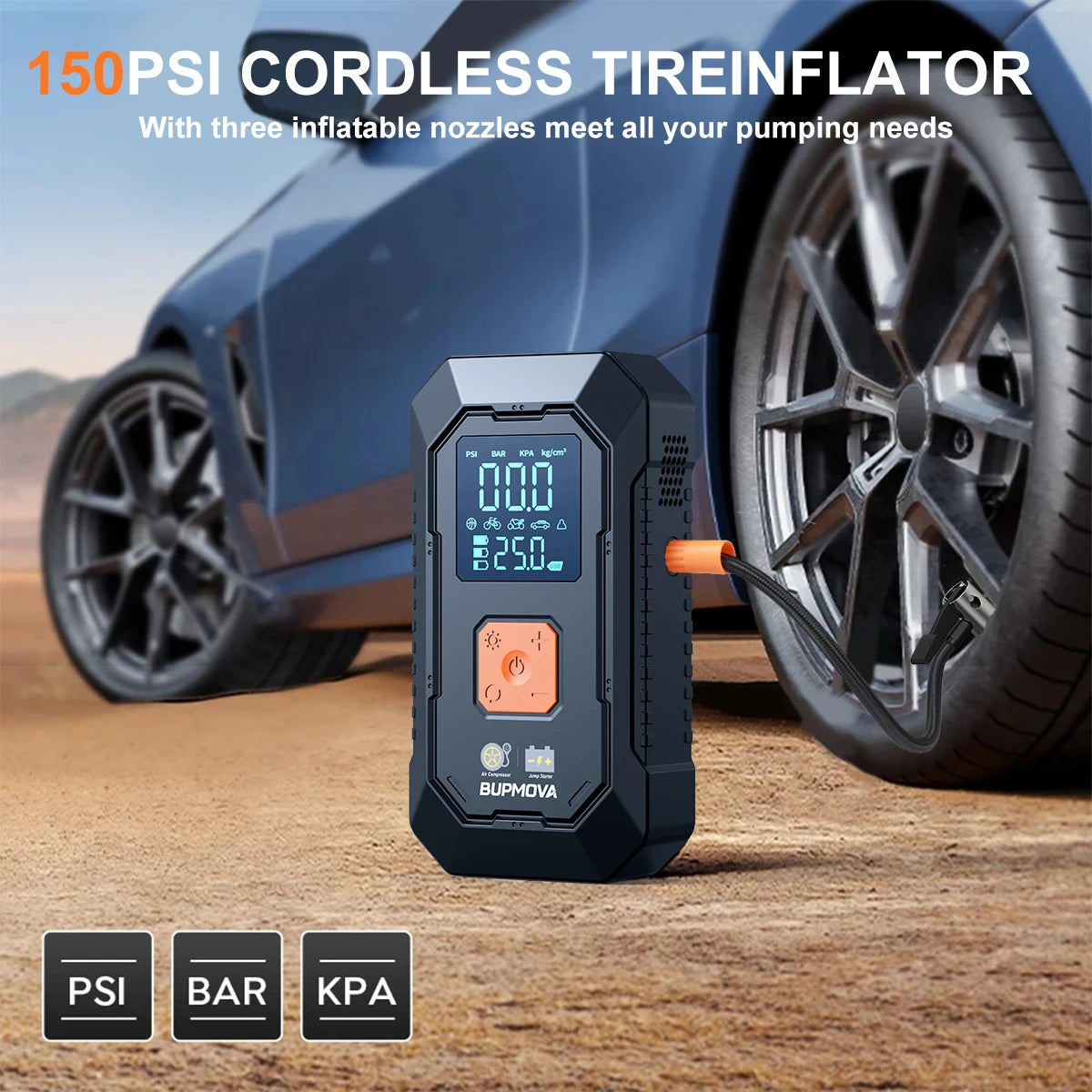 BSMOOM 4-in-1 Car Jump Starter Power Bank With Air Compressor