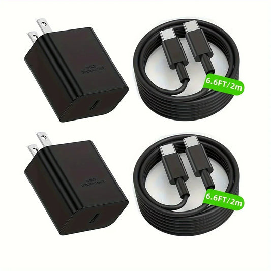 2Pack 45W Samsung Fast Charger With Type C Cable 6ft S24