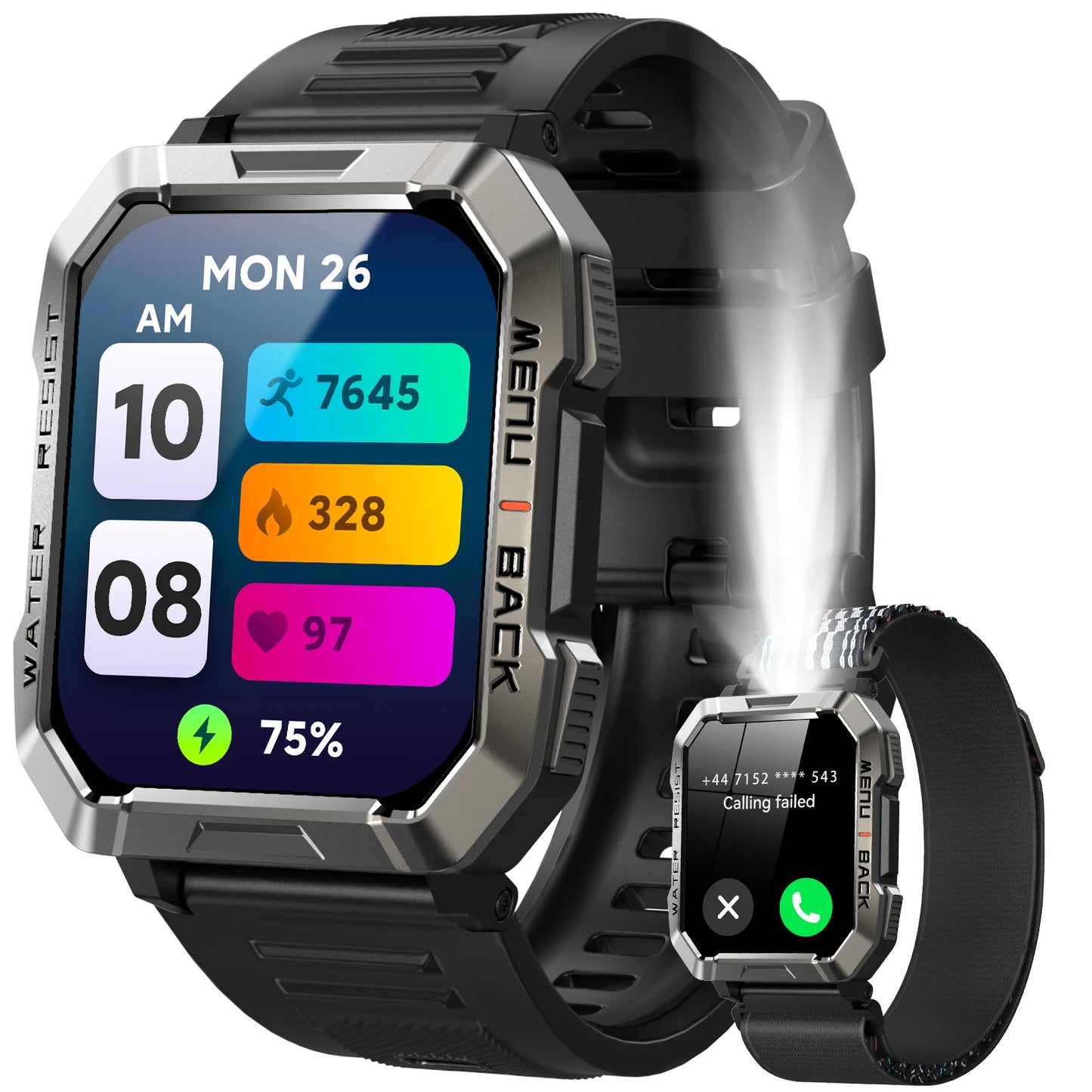 Blackview New Smart Watch 2 Inch HD Display Waterproof Mens