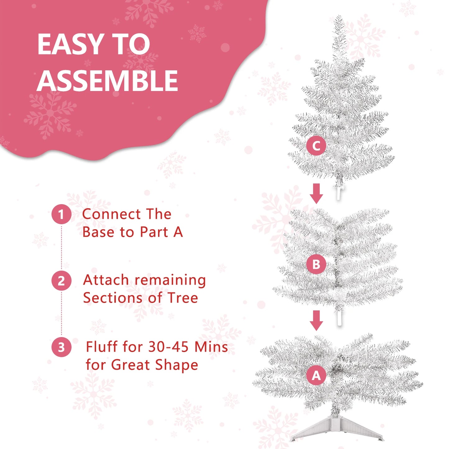 Lixhey Classic Tinsel Christmas Tree With Stable Stand