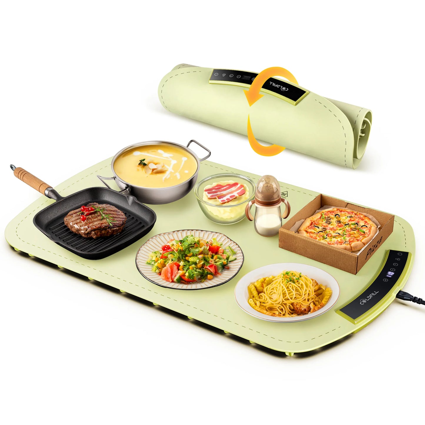 Foldable Portable Smart Electric Warming Tray With 8-Setting Warmer