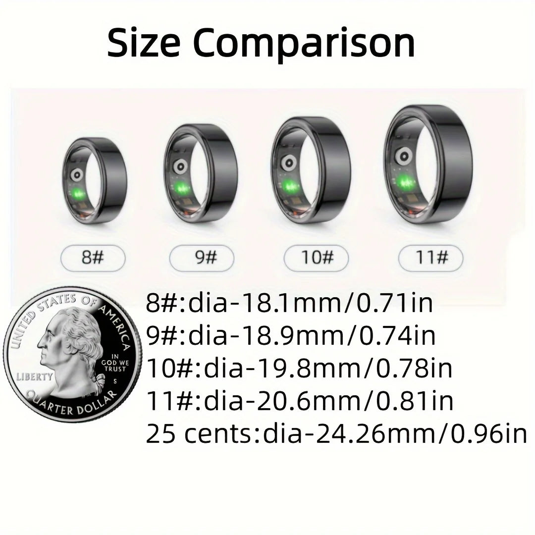 Smart Ring Wireless Step Counter Sports Stainless Steel