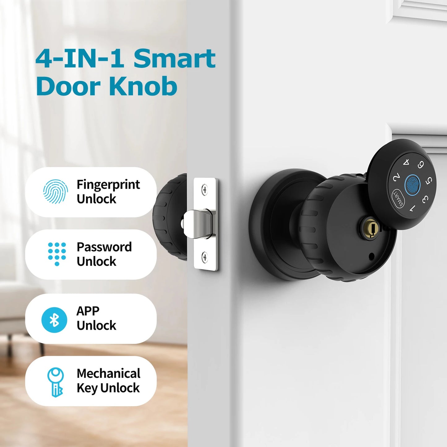 Viladepot Smart Lock Fingerprint Door Lock App Control Passcode Unlock Electronic Touchscreen Keypad Indoor