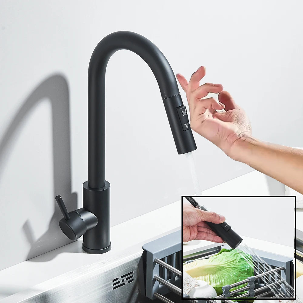 Teck Gadget Sensor Touch Kitchen Faucet With Pull Out Spout
