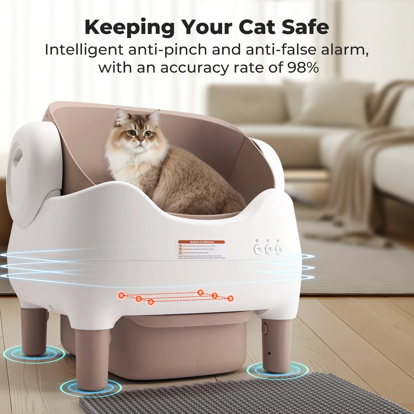 Lunapurr Self Cleaning Cat Litter Box Automatic With App Control Odor Free For Multi Cats