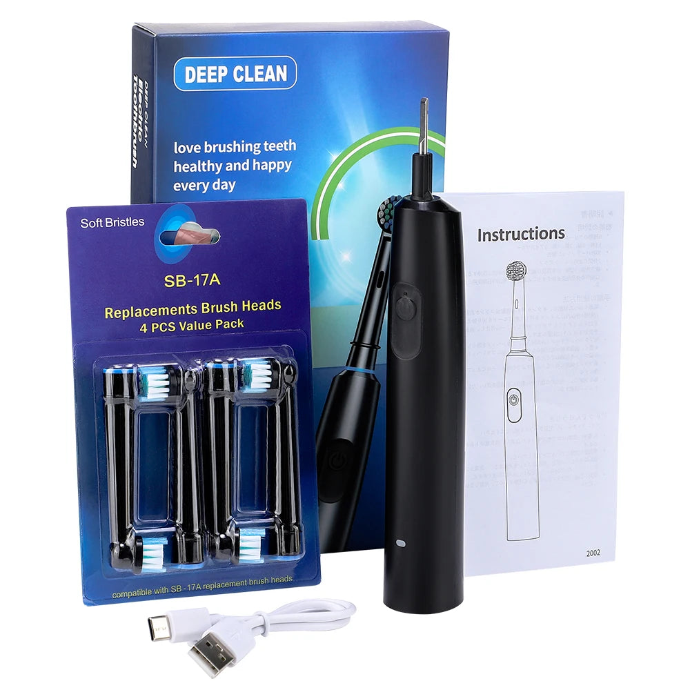 AFDEAL Smart Rotating Electric Toothbrush With 4 Heads