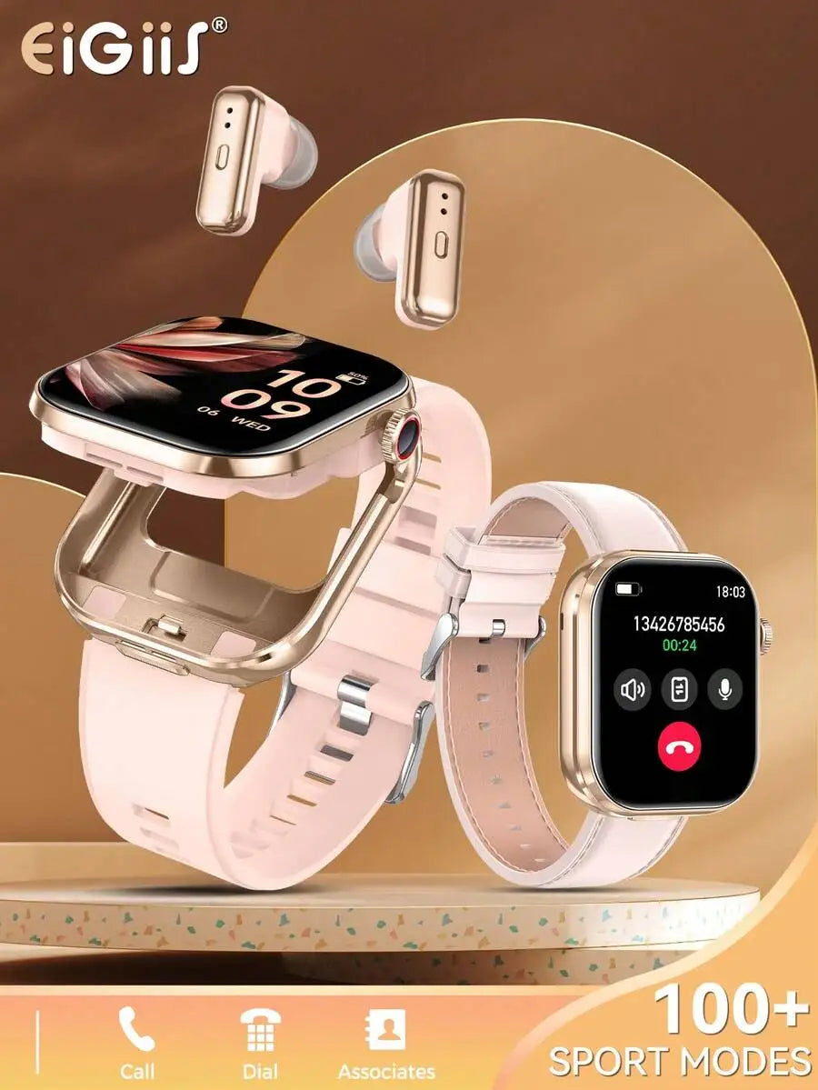 Dual Display Smartwatch With Built In Earbuds And Camera