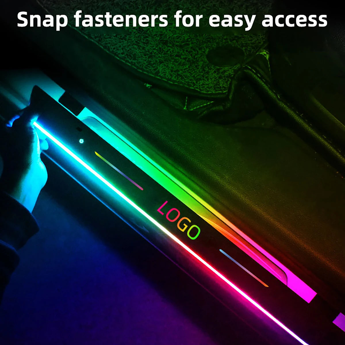 4pcs Car LED Welcome light Door Threshold Welcome Decorative lights Auto Pedal LED Atmosphere lights RGB Interior Light Strip