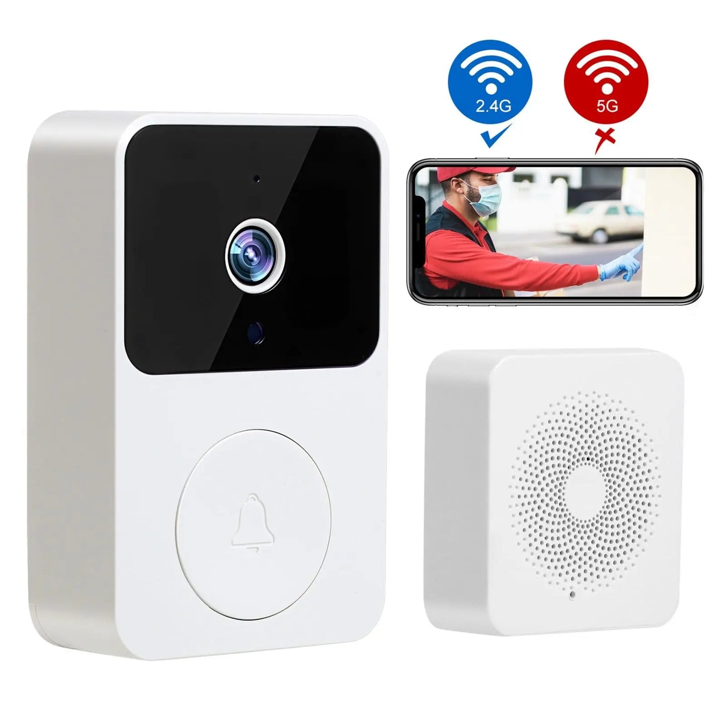 Smart Wireless Doorbell With HD Camera And Two Way Audio