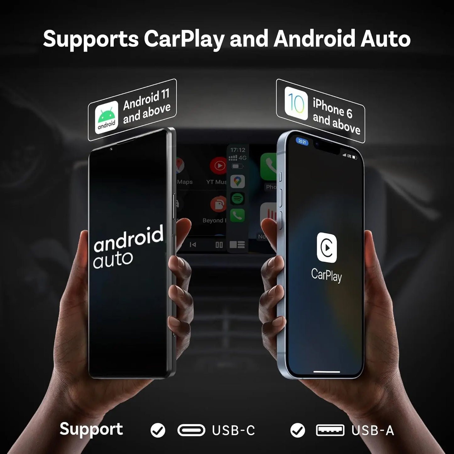 OttoCast TwoInOne Wireless CarPlay Android Auto Adapter