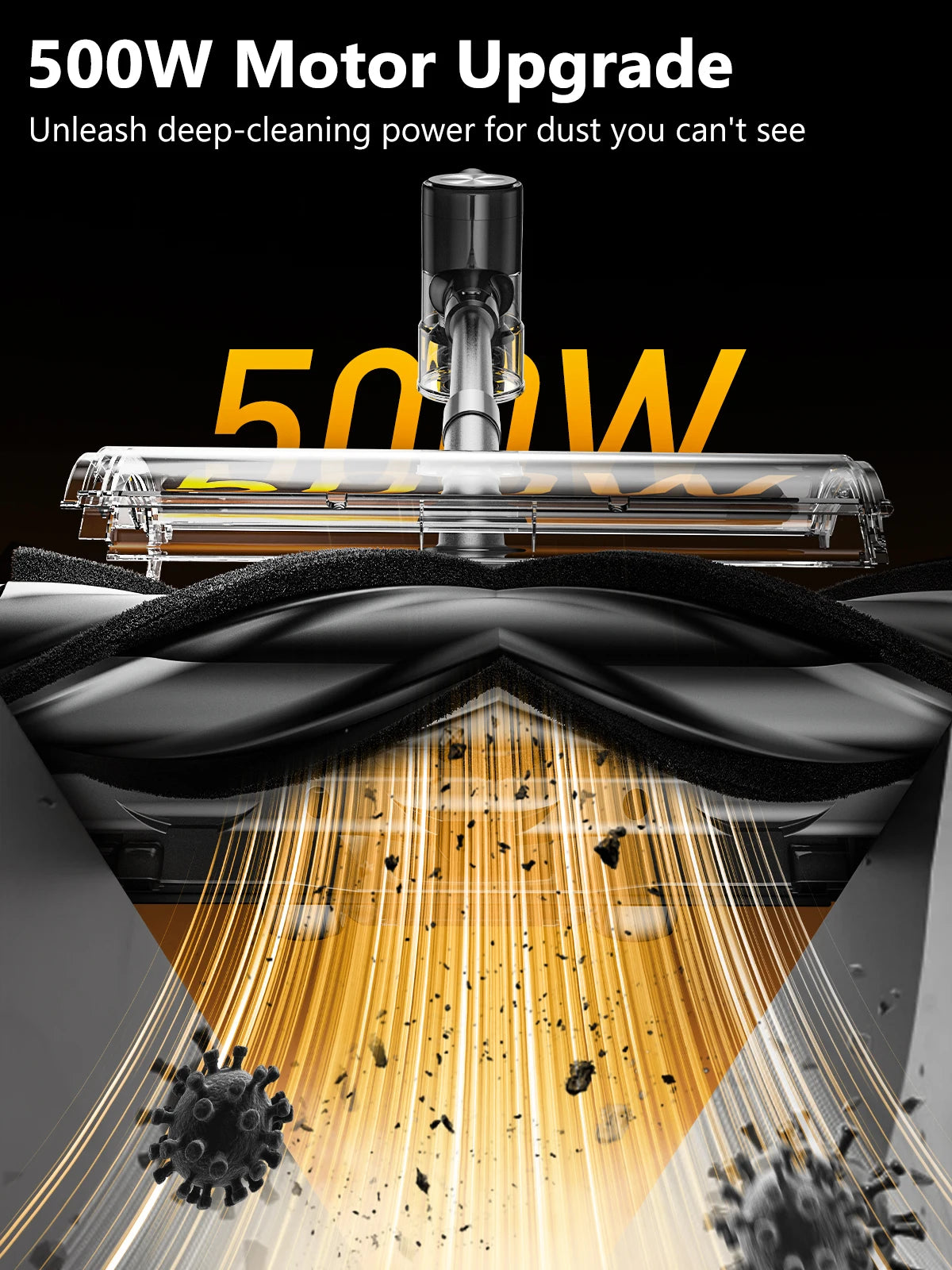 SUXIANGVAC Cordless Vacuum Cleaner 46KPa 55 Min Self Standing Lightweight For Home Pet Hair Hard Floors Carpets